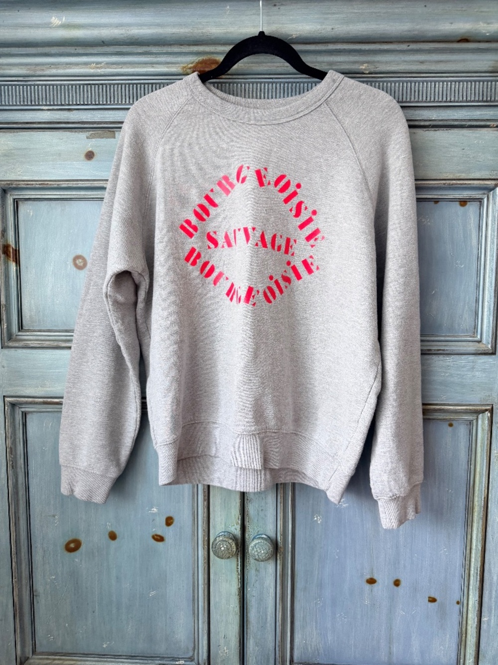 Clare V Bourgeosie Sauvage Sweatshirt in Light Gray Size M - Picture 3 of 7